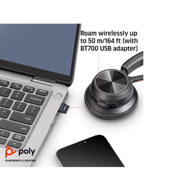 77Y97AA Poly Voyager 4310 Microsoft Teams Certified USB-C Headset with charge stand